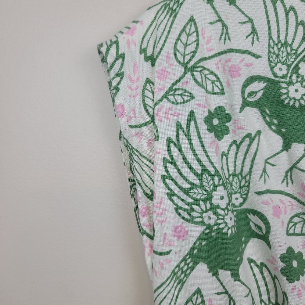 Retrolicious Green Bird Print Dress size S - Picture 5 of 8